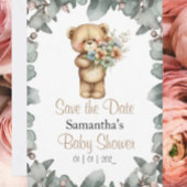 Teddybeer Waterverf Wit de datum Briefkaart