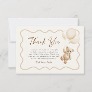 Teddybeer We Can Bearly Wait Baby Shower Bedankkaart