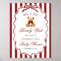 Teddybeer We Can Bearly Wait Baby Shower Welkom