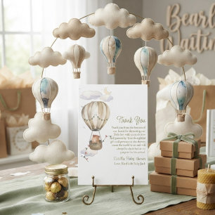 Teddybeer We Can Bearly Wait Neutrale Baby Shower Bedankkaart