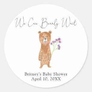 Teddybeer - we kunnen bijna niet wachten ronde sticker