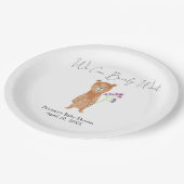 Teddybeer - we kunnen bijna wachten papieren bordje (Gekanteld)