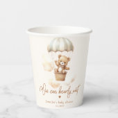 Teddybeer we kunnen het baby shower nog nauwelijks papieren bekers (Achterkant)