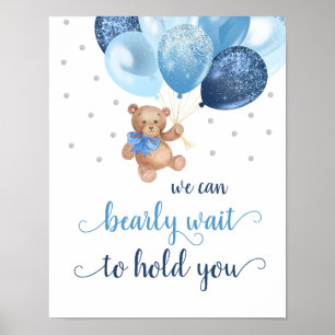 Teddybeer We Kunnen Naar Jou Uitkijken Douche Poster
