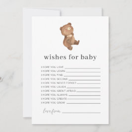 Teddybeer Wensen voor Babykaart Kaart