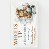 Teddybeer Wiel Op Kleine Vlieger Spandoek (Verticaal)
