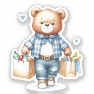 Teddybeer Winkelsticker Sticker