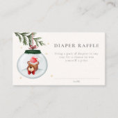 Teddybeer Winter Baby shower Luier Raffle Informatiekaartje (Voorkant)