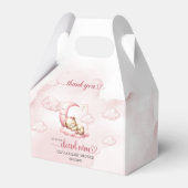 Teddybeer wolk negen roze meisje baby shower bedankdoosjes (Achterkant)