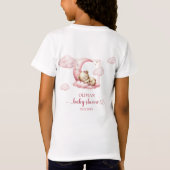 Teddybeer wolk negen roze meisje baby shower t-shirt (Achterkant)