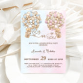 Teddybeer Zachte Roze & Blauwe Ballonnen Geslacht  Kaart