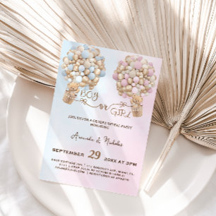 Teddybeer Zachte Roze & Blauwe Ballonnen Geslacht Kaart