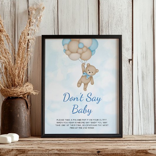 Teddybeer Zeg geen Baby Poster