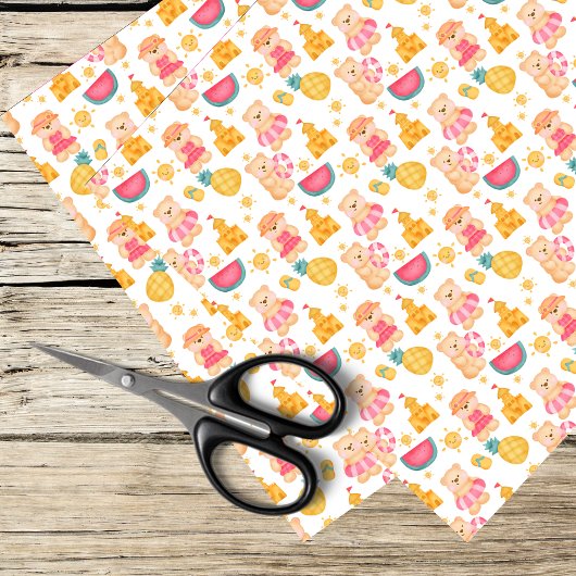 Teddybeer Zomerpret Tissuepapier