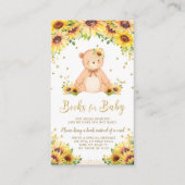 Teddybeer Zonnebloem Baby shower Breng een Boek Informatiekaartje (Voorkant)