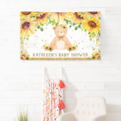 Teddybeer Zonnebloem Baby shower Verjaardagsachter Spandoek (Insitu)