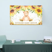 Teddybeer Zonnebloem Baby shower Verjaardagsachter Spandoek (Beurs)