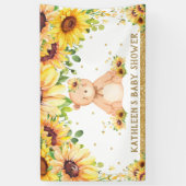 Teddybeer Zonnebloem Baby shower Verjaardagsachter Spandoek (Verticaal)