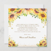 Teddybeer Zonnebloem Bloemen Baby shower Verjaarda Bedankkaart (Achterkant)