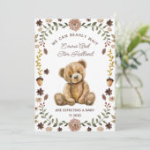 Teddybeer zwangerschap geslachtsneutraal aankondiging (Staand voorkant)