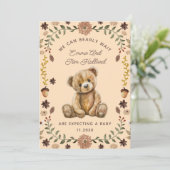 Teddybeer Zwangerschap Geslachtsneutraal Aankondiging (Staand voorkant)