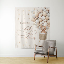 Teddybeerballon Neutrale Beer Kaum Wachten Baby Sh Wandkleed