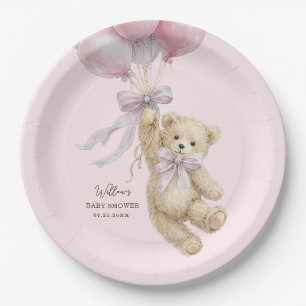 Teddybeerballonnen Baby Shower Papieren Borden Bordje