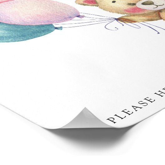 Teddybeerballonnen - Drinken helpen jezelf Poster (Hoek)