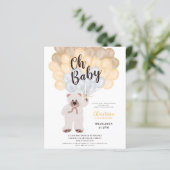 Teddybeerballonnen neutrale baby shower budget (Staand voorkant)