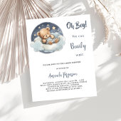Teddybeerjongen cloud budget baby shower uitnodigi