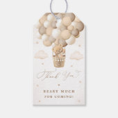Teddybeerneutraal Baby shower Cadeaulabel (Voorkant)