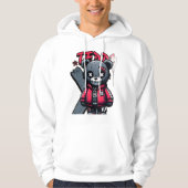 Teddybeerprint hoodie in graffiti stijl (Voorkant)