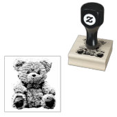 teddybeerstempel rubberstempel (Gestempeld)