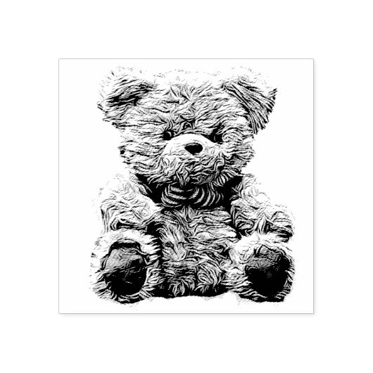 teddybeerstempel rubberstempel (Afrduk)
