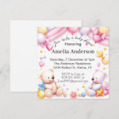 Teddyberen baby shower unisex uitnodiging (Voorkant / Achterkant)