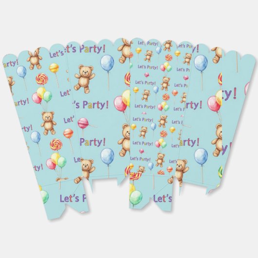 Teddyberen, ballonnen en snoepjes van Natasha Us Bedankdoosjes (Ongevouwen)