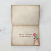 Teddyberen bij open haard verjaardag kaart (Binnen)