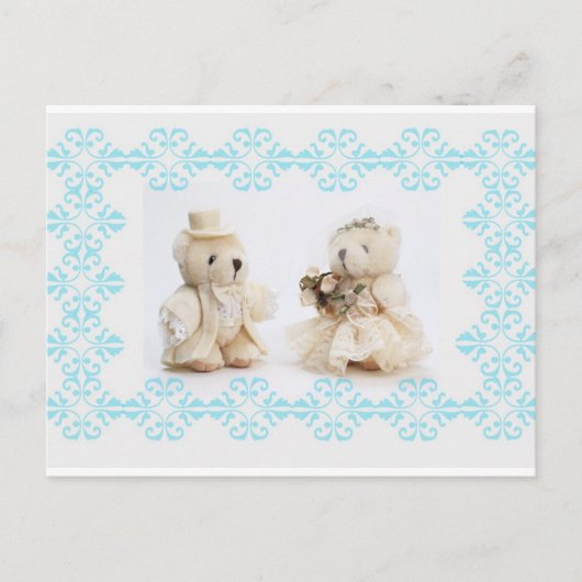 Teddyberen bruiloft Briefkaart (Voorkant)