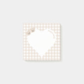 Teddyberen Bruin Gingham Hart  Post-it® Notes (Voorkant)
