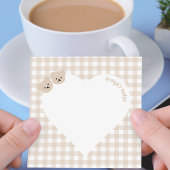 Teddyberen Bruin Gingham Hart  Post-it® Notes