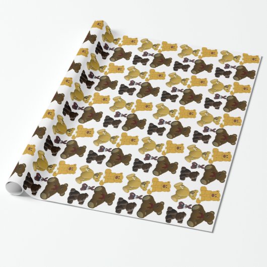 Teddyberen Cadeaupapier (Uitgerold)