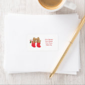 Teddyberen en kousen Christmas Label (Insitu)