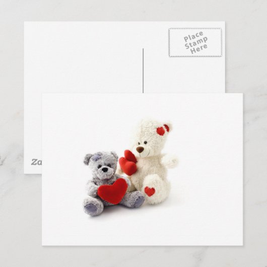 TEDDYBEREN EN LIEFDESHARTEN BRIEFKAART (Voorkant / Achterkant)