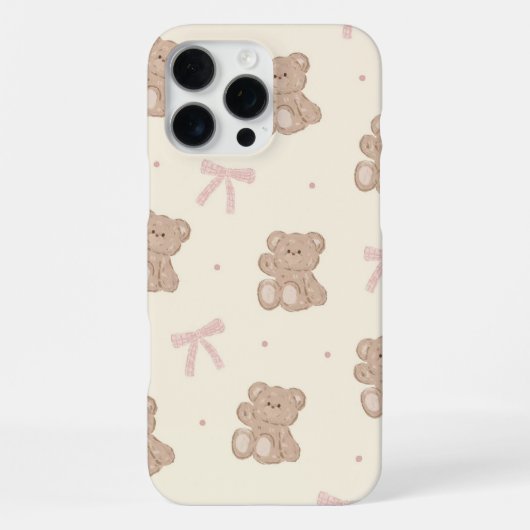 Teddyberen en linten iPhone hoesje (Achterkant)