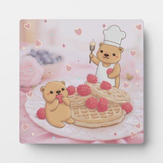Teddyberen en wafels fotoplaat (Voorkant)