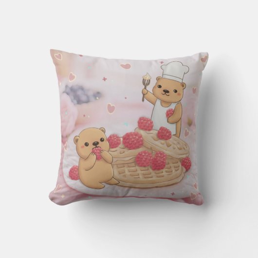 Teddyberen en wafels kussen (Voorkant)
