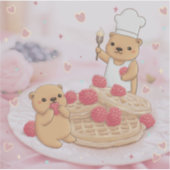 Teddyberen en wafels sticker (Voorkant)
