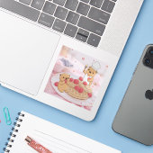 Teddyberen en wafels sticker (Laptop met iPhone)