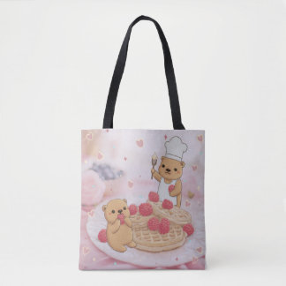 Teddyberen en wafels tote bag