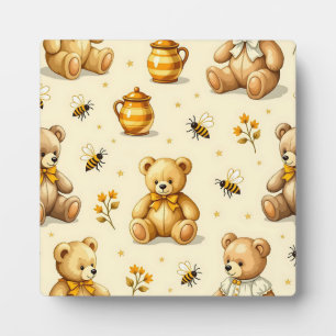Teddyberen Honingbijen Nursery Patroon Fotoplaat